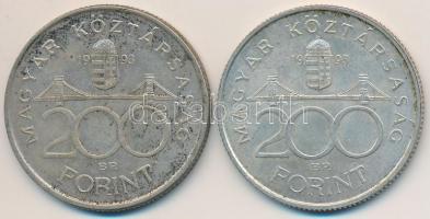 1993. 200Ft Ag "MNB" (2x) T:2
