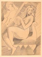 Schönberger jelzéssel: Női akt. Ceruza, papír, 39×29 cm