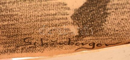 Schönberger jelzéssel: Női akt. Ceruza, papír, 39×29 cm