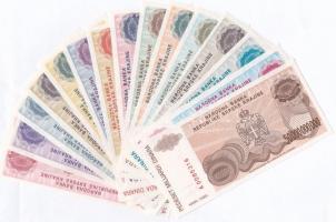 Horvátország/Krajna Szerb Köztársaság 1993. 5000D + 50.000D + 100.000D + 500.000D + 5.000.000D + 100...