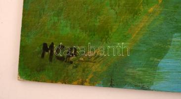 MCP jelzéssel: Csónakos. Olaj, karton,  30×36 cm