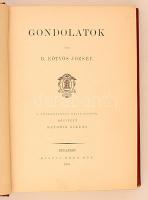 B.Eötvös József: Gondolatok. Bp., 1894, Ráth Mór. Kiadói aranyozott, festett egészvászon kötés, aran...