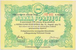 1979. "Márka Sorsjegy II. osztály" (7x) sorszámküvetők T:I,I-
