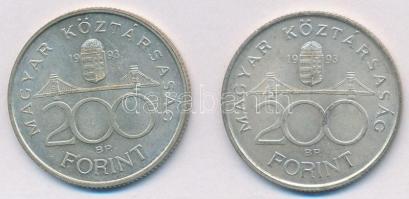 1993. 200Ft Ag "MNB" (2x) T:2,2-
