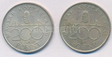 1993. 200Ft Ag "MNB" (2x) T:2,2-