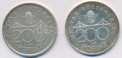 1992. 200Ft Ag "MNB" (2x) T:2 patina
Adamo F13