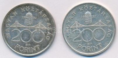1992. 200Ft Ag "MNB" (2x) T:2 patina
Adamo F13