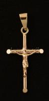 Arany feszület korpusszal, Au., 14K, nettó:1,1gr., jelzett, 3x2cm / Gold crucifix with corpus, Au 14K net. 1,1gr, marked, 3x2cm