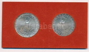 1970. 50Ft Ag + 100Ft Ag "Felszabadulás" pár, eredeti MNB plasztiktokban (piros) T:BU