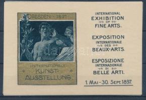 1897 A Drezdai Nemzetközi Művészeti Kiállítás 4 db. reklámcédulája, 12x8 cm. / 1897 Dresden, International exhibition of fine arts, four pieces, 12x8 cm.