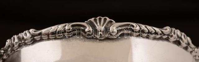 Ezüst kétfüles tálka, Ag, nettó:76gr., jelzett,  d:11,5cm fülekkel, kis horpadással/ Silver Bowl, Ag...