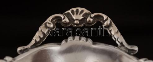 Ezüst kétfüles tálka, Ag, nettó:76gr., jelzett,  d:11,5cm fülekkel, kis horpadással/ Silver Bowl, Ag...
