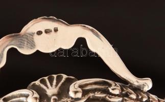 Ezüst kétfüles tálka, Ag, nettó:76gr., jelzett,  d:11,5cm fülekkel, kis horpadással/ Silver Bowl, Ag...