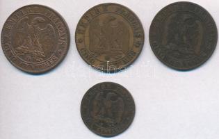 Franciaország / Második Császárság 1854W 2c Cu "III. Napóleon" + 1855BB 5c Cu "III. N...