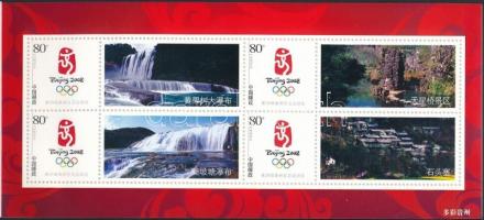 Olimpia Beijing bélyegfüzet 24 db bélyeggel, kínai tájakat ábrázoló szelvényekkel Beijing Olympics s...
