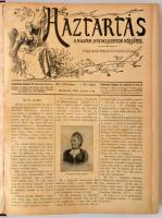 1908 Háztartás- A Magyar Háziasszonyok közlönye, teljes évfolyam egybekötve, kissé viseltes fedőborítóval, 32x24cm