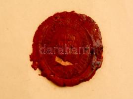 1916 Bp., Vasúti tisztképző képesítő bizonyítvány, viaszpecséttel, okmánybélyeggel