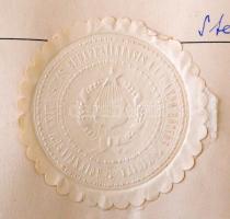 1961 Bp., Az Eötvös Loránd Tudományegyetem által kiadott történelem doktori diploma szárazpecséttel