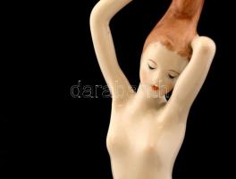 Aquincum női akt, porcelán, jelzett, 22cm