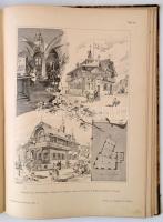 1890 Ludwig Eisenlohr-Car Weigle (szerk.): Architektonische Rundschau (Építészeti Szemle) 6. évfolyam. Stuttgart, 1890, J. Engelhorn. Korabeli félbőr kötés. Számos fekete-fehér szövegközti és egészoldalas ábrával, képpel illusztrálva. Német nyelvű építészeti folyóirat. Megviselt állapotú példány. A borítója kopott. A címlapon bejegyzések. Egy lap kijár, pár lap szakadt. Pár lap hiányzik! Volt könyvtári példány. / Half-leather binding, in german language, with a lot of illustrations, with some damage, some page are lost, in poor condition.