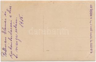 3 db katonai fotó (olasz lövegtorony, IV. Károly Csernovicban, csoportkép), 2 db modern másolat, 1 d...