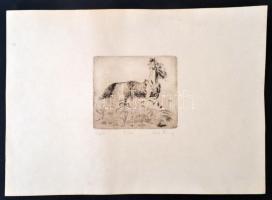 Láng Rudolf (1904-1991): Táltos. Rézkarc(85/100), papír, jelzett, 12x13,5 cm