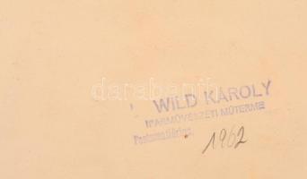 Wild Károly (?-?): Éljen május elseje, plakátterv. Vegyes technika, papír, pecséttel jelzett, 42x42c...