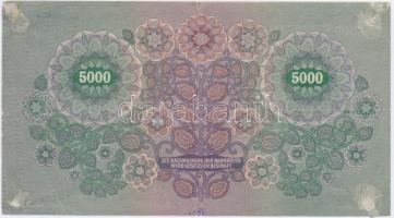 Ausztria / Osztrák-Magyar Bank 1922. 5000K T:III ragasztónyom 
Austria / Österreichisch-Ungarische ...