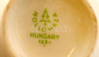 4 db Hollóházi unicumos kupica, matricás, jelzett, hibátlanok, d: 4,5 cm