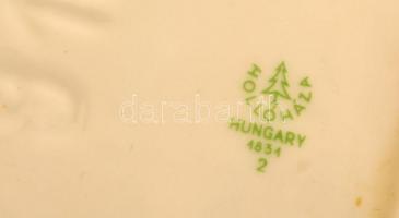 3 db Hollóházi tálka (az egyik hamutál), matricásak, jelzettek, kopásnyomokkal, különböző méretben