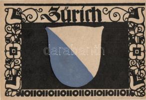 Zürich; coat of arms, Entwurf von Paul Hosch und Hans Melching, Schweizer Werkstätten Postkarte