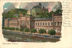 Karlovy Vary, Karlsbad; Kurhaus / sanatorium, Künstlerpostkarte No. 1579. von Ottmar Zieher litho s: Marcks (EK)
