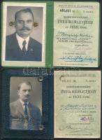 1924-1941 5 db. Magyar Királyi Államvasutak Kedvezményes Árú Éves Bérletjegy, 2. osztály, Dr. Máriaföldy Márton (1884-1956), 1925-ig Mayer Márton, gimnáziumi igazgató, cserkészparancsnok, Katolikus Ébredés, Katolikus Alföld folyóíratok szerkesztője.