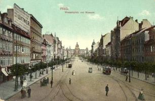 Praha, Prag; Wenzelsplatz, Museum / square, museum, trams (EK)