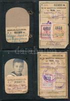 1926-1938 3 db. Magyar Királyi Államvasutak Félárú jegy váltására jogosító arcképes igazolvány, Szil...