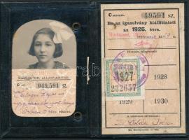 1926-1938 3 db. Magyar Királyi Államvasutak Félárú jegy váltására jogosító arcképes igazolvány, Szil...