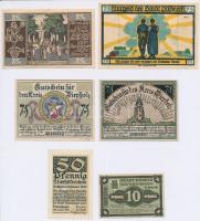 Németország / Weimari Köztársaság 1920-1921. 6db klf szükségpénz, közte Dömitz, Pößneck, Stavenhagen...