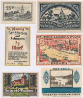Németország / Weimari Köztársaság 1920-1923. 6db klf szükségpénz, közte Bréma, Friedberg, Fürstenau ...