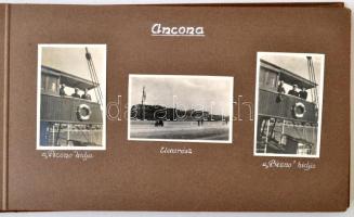 1924 Egy olaszországi nyaralás képei, fotóalbum, 71 db. kép, fotó aláírásokkal