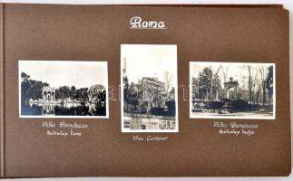 1924 Egy olaszországi nyaralás képei, fotóalbum, 71 db. kép, fotó aláírásokkal