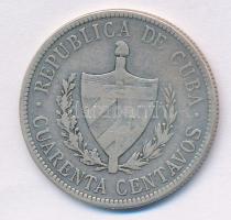 Kuba 1915. 40c Ag T:2-,3
Cuba 1915. 40 Centavos Ag C:VF,F
Krause KM#14.3