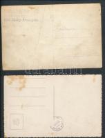 Érsekújvári és kassai futballcsapatok, 2 db pecséttel jelzett fotólap, felületén folttal, törésnyomo...