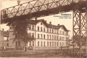 Királyháza, Koroleve; Vöröskereszt épület, Vasúti átjáró híd / Red Cross buliding, pedestrian railway overpass
