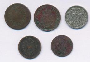 Német Államok / Szászország 1865B 1pf Cu + Poroszország 1867A 2pf Cu + Német Birodalom 1875C 1pf + 1...