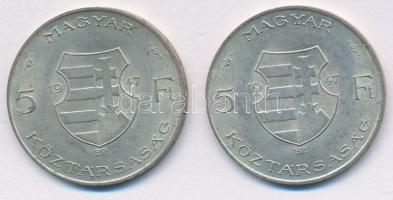1947. 5Ft Ag "Kossuth" (2x) T:2
Adamo 8.1