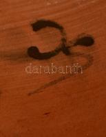 Miska kancsó, kézzel festett kerámia, jelzett, hibátlan, m: 32 cm