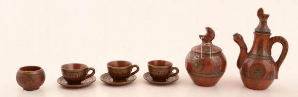 Ada Kole arab kerámia kávés készlet, több helyen hibás, jelzett