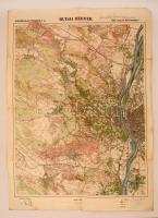 cca 1930 Budai hegyek, Kirándulók térképe 1. sz., Magyar Királyi Állami Térképészet, kisebb szakadásokkal, néhol foltos, egyébként jó állapotban, 70x50 cm.