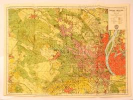 cca 1940 Budai hegyek kiránduló térképe, Honvéd Térképészeti Intézet, jó állapotban, 63x83 cm.