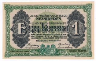 Nezsider / hadifogolytábor 1916. július 1. 1K "MS" római sorozat és arab sorszám T:I-